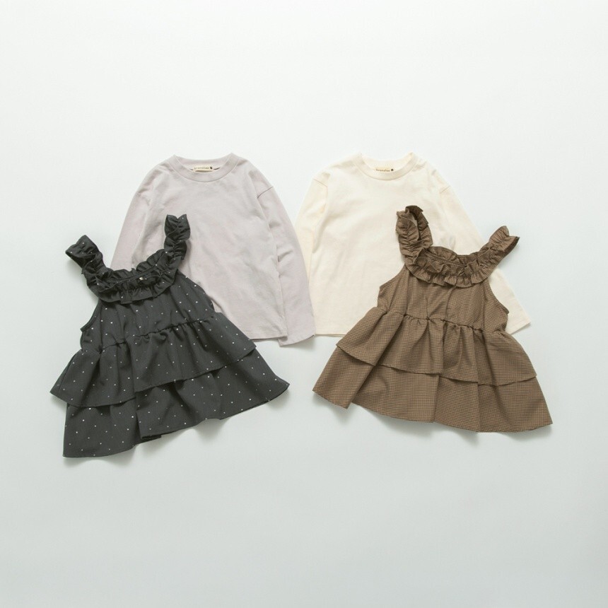 2026🇯🇵branshes|兩件式套裝|荷葉馬甲背心|純棉長T|90-150|層次穿搭免煩惱 - 商品描述圖 2