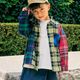 2026🇯🇵F.O.KIDS｜拼接格紋襯衫｜改造風格拼布｜先染格紋布｜80-150｜一秒穿出層次感