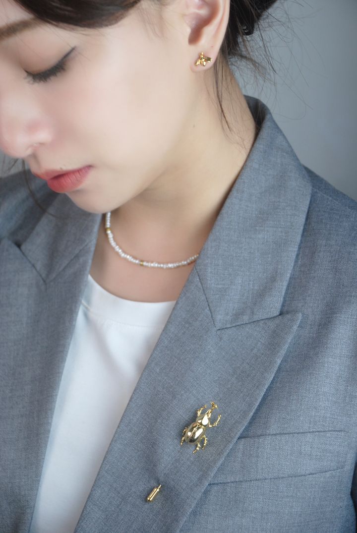 獨角仙胸針-金-胸針長針款(麻豆)-3(修改)