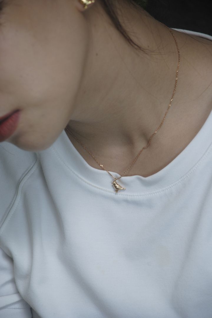 小麻雀項鍊-金(麻豆)-1