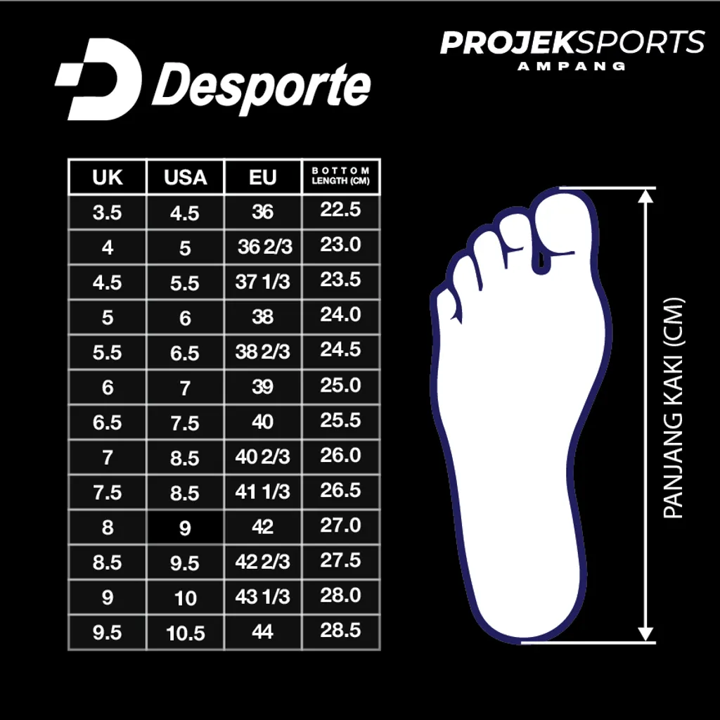 SIZE CHART DESPORTE