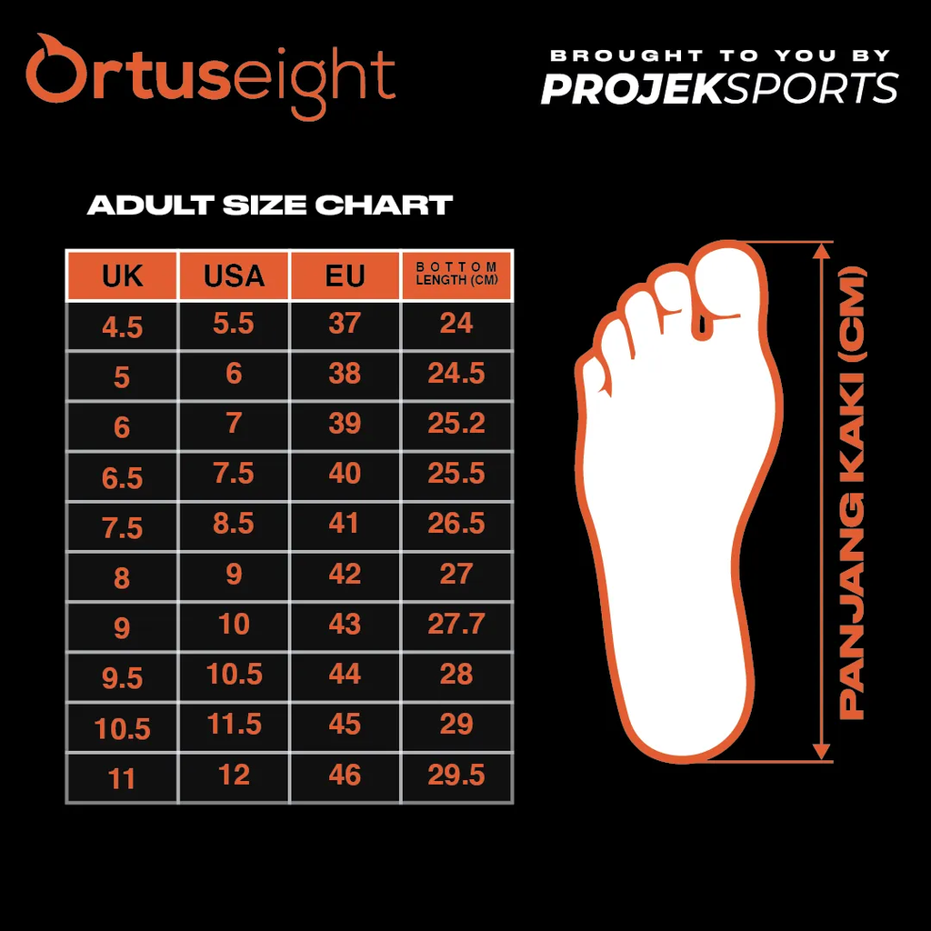 ORTUSEIGHT SIZE CHART BY PROJEKSPORTS