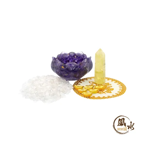 財富加倍黃水晶柱聚寶盆 3510401010 -1