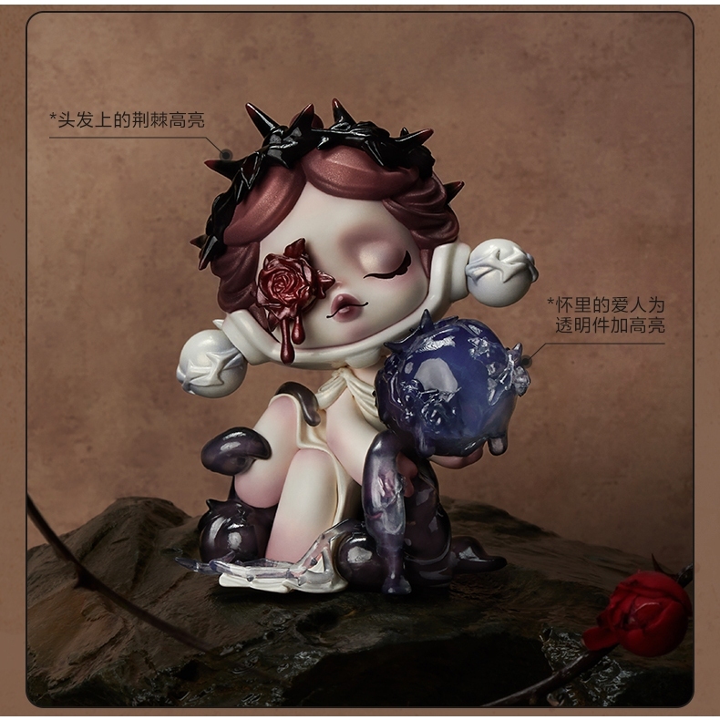 新品POP MART SKULLPANDA 情人節限定 吊卡 100％ 9cm 預購]Skullpanda 吊卡愛人系列泡泡瑪特popmart SP 情人玫瑰情人節荊棘