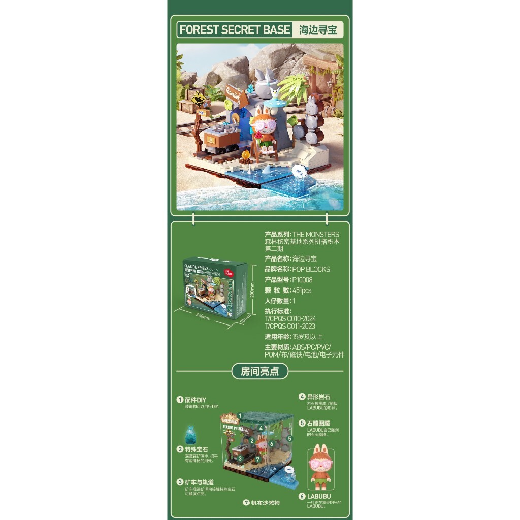 預購]Labubu 森林秘密基地2 系列泡泡瑪特popmart 二代拉布布積木組裝