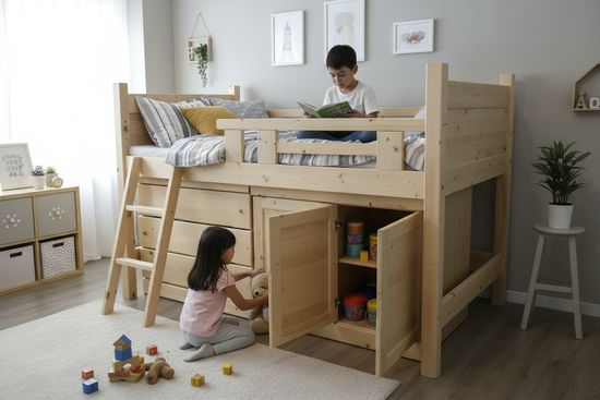 台灣製造 全實木半高床架  | 巧家傢俱Chiaujia---雙層床/兒童家具/高CP值評價優質家具/MIT家具/桃園中壢實體門市/官方網站