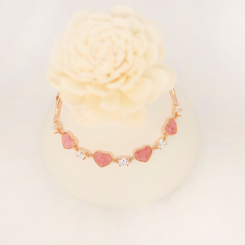 Pink Heartbeat Diamond Bracelet (1)