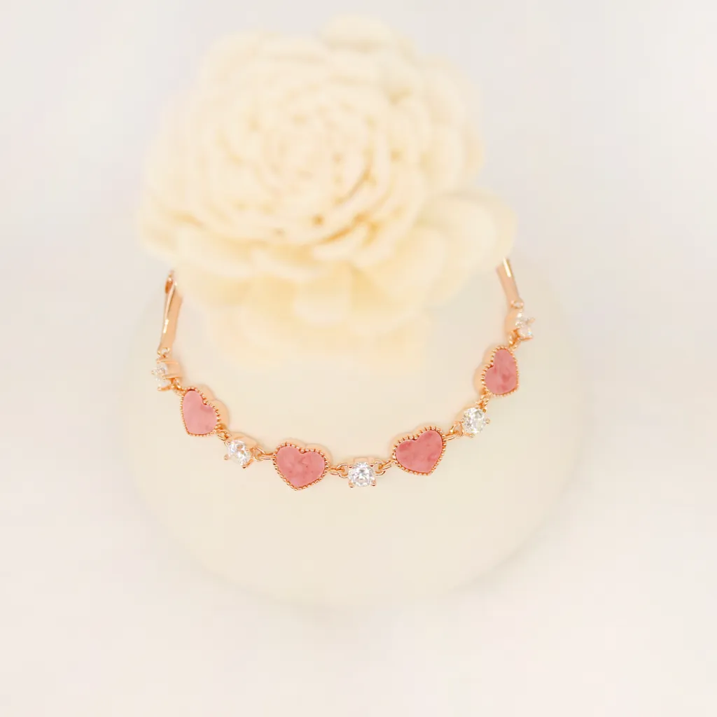 Pink Heartbeat Diamond Bracelet (1)