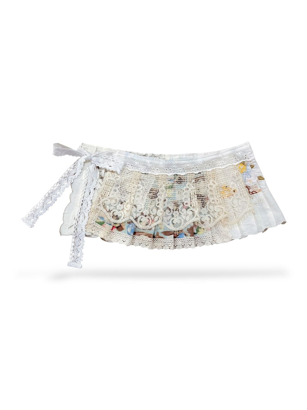 handmade vintage lace wrap skirt vintage tablecloth dress handmade upcycled vintage textile clothing