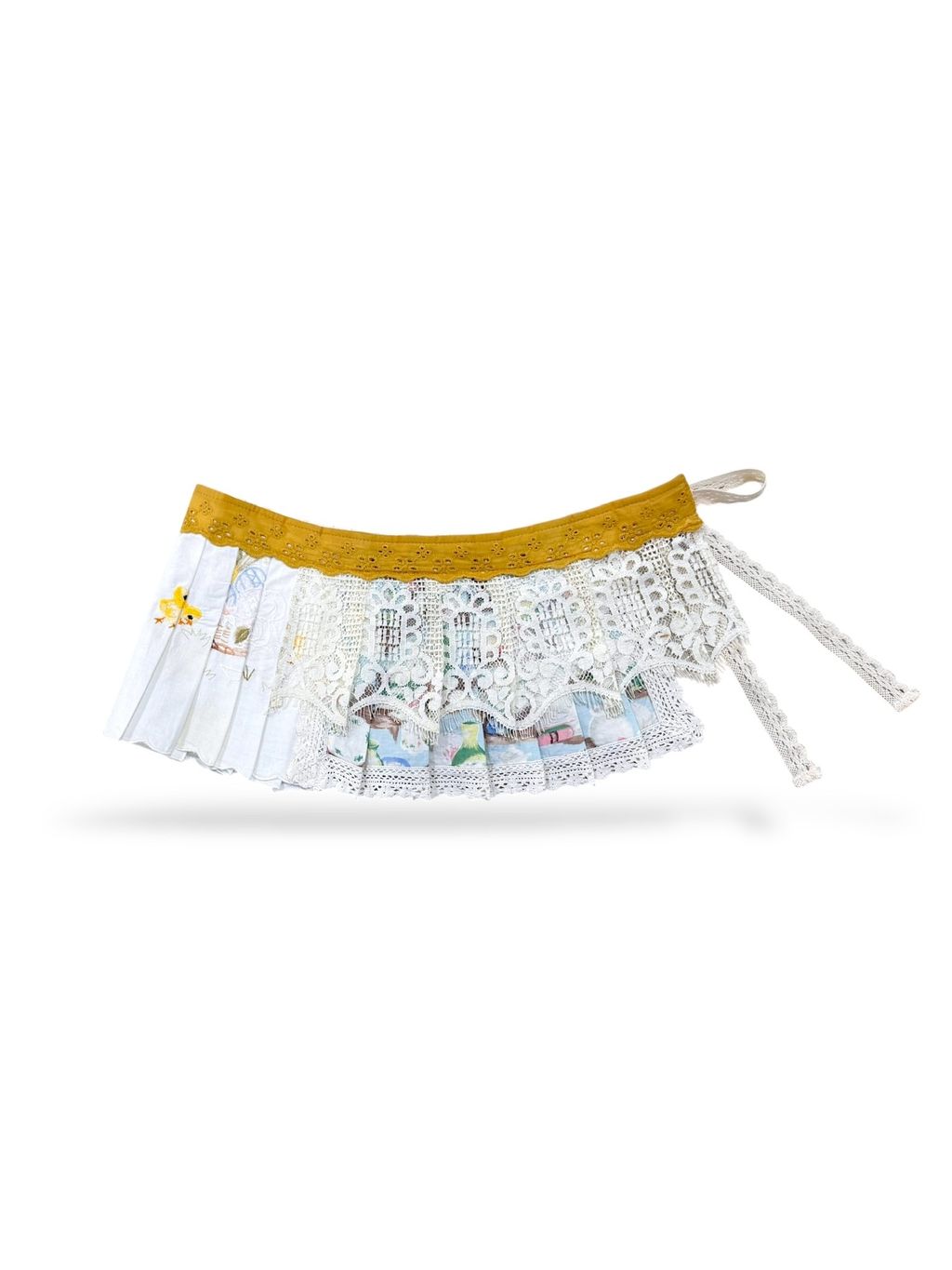 handmade vintage lace wrap skirt vintage tablecloth dress handmade upcycled vintage textile clothing