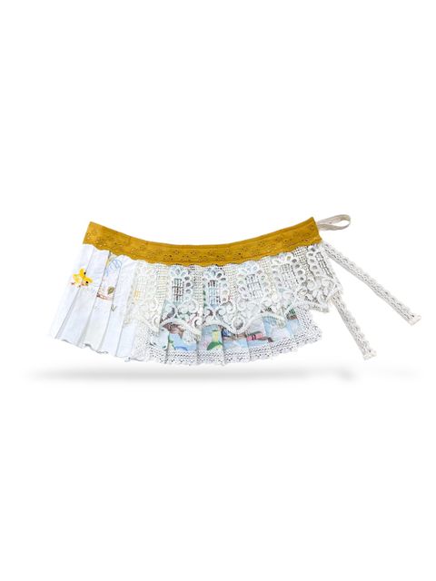 handmade vintage lace wrap skirt vintage tablecloth dress handmade upcycled vintage textile clothing