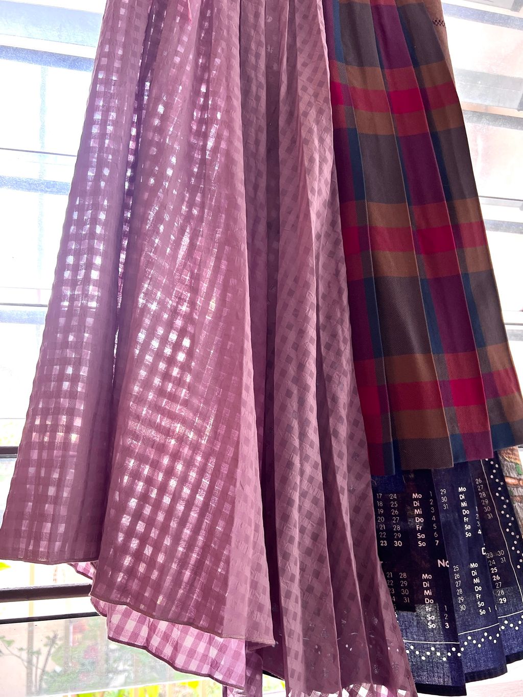 Upcycled vintage fabric textile tablecloth wrap skirt