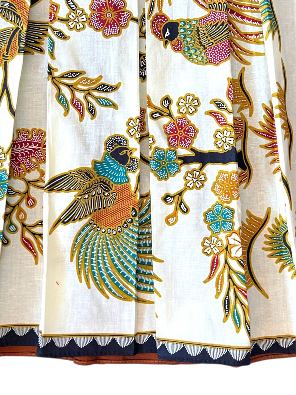 Upcycled vintage fabric batik textile tablecloth wrap skirt