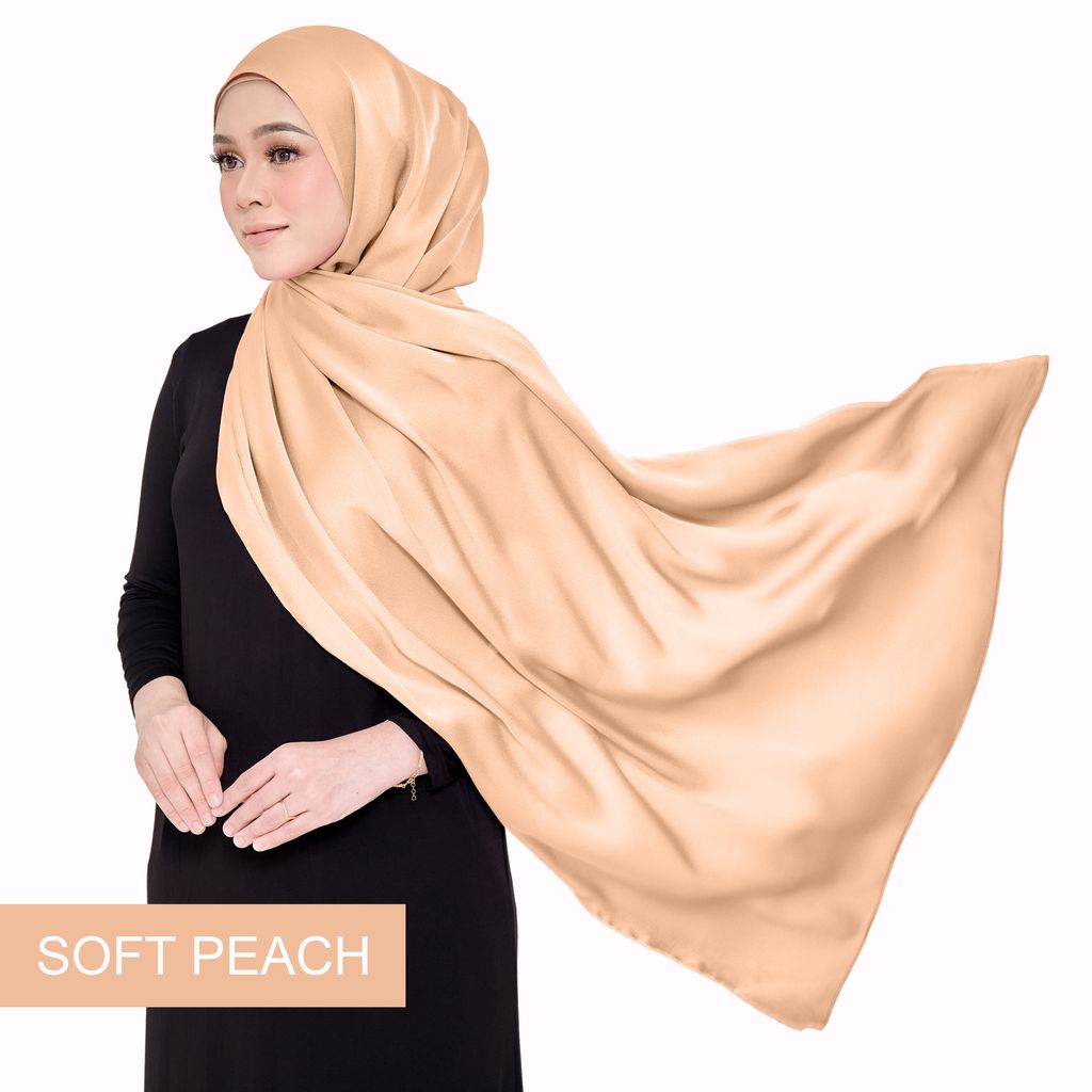 SHAWL SATIN MALAIKA - SOFT PEACH