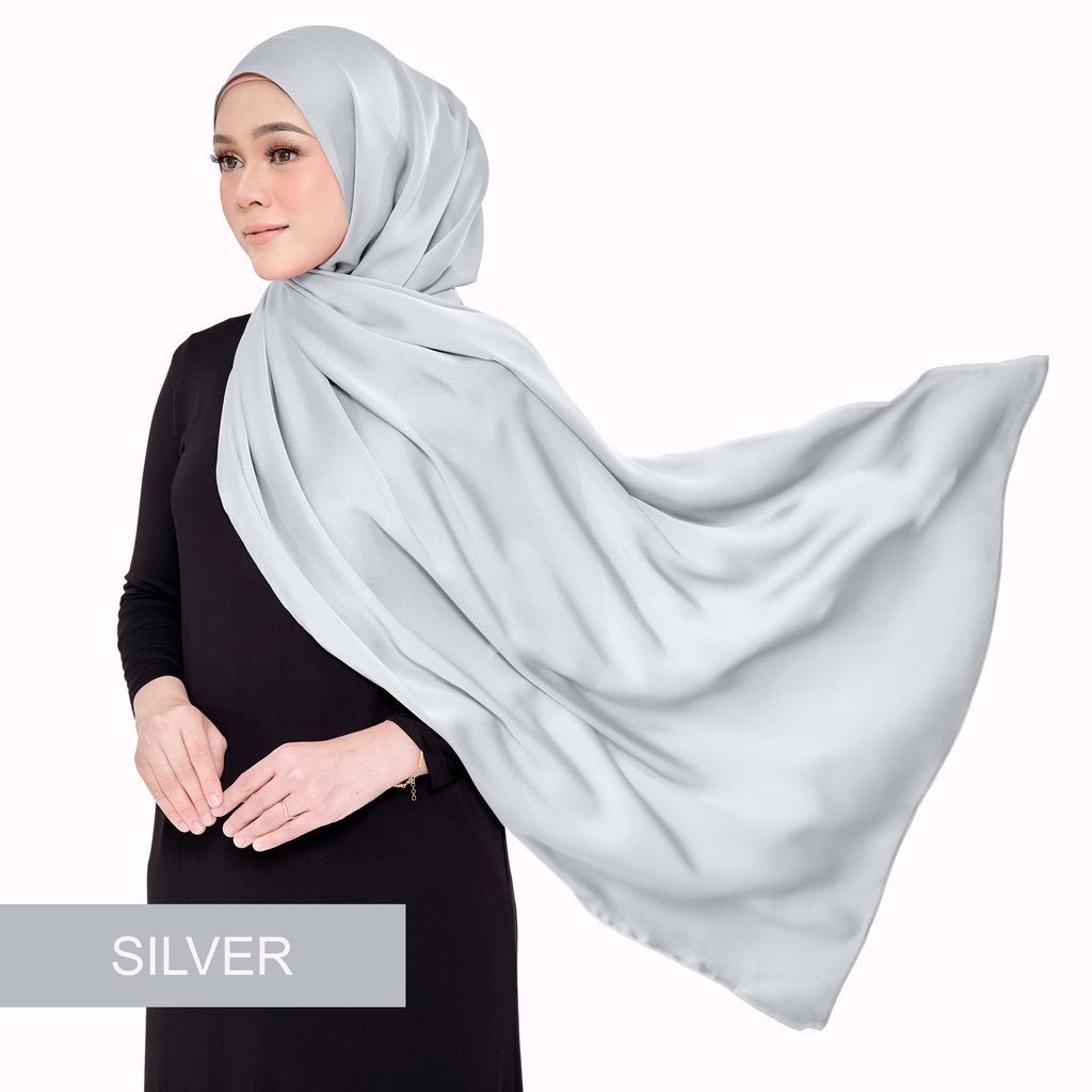 SHAWL SATIN MALAIKA - SILVER