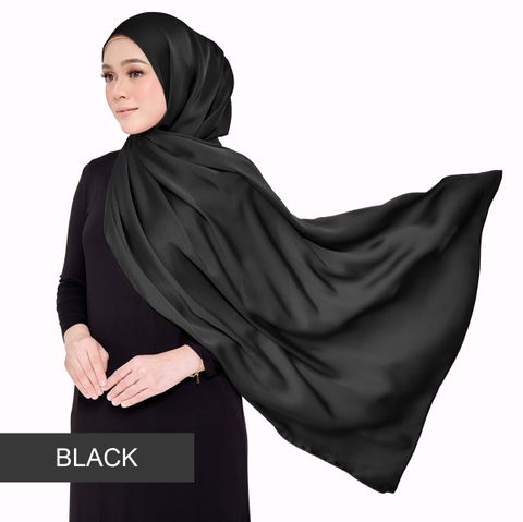 SHAWL SATIN MALAIKA - BLACK