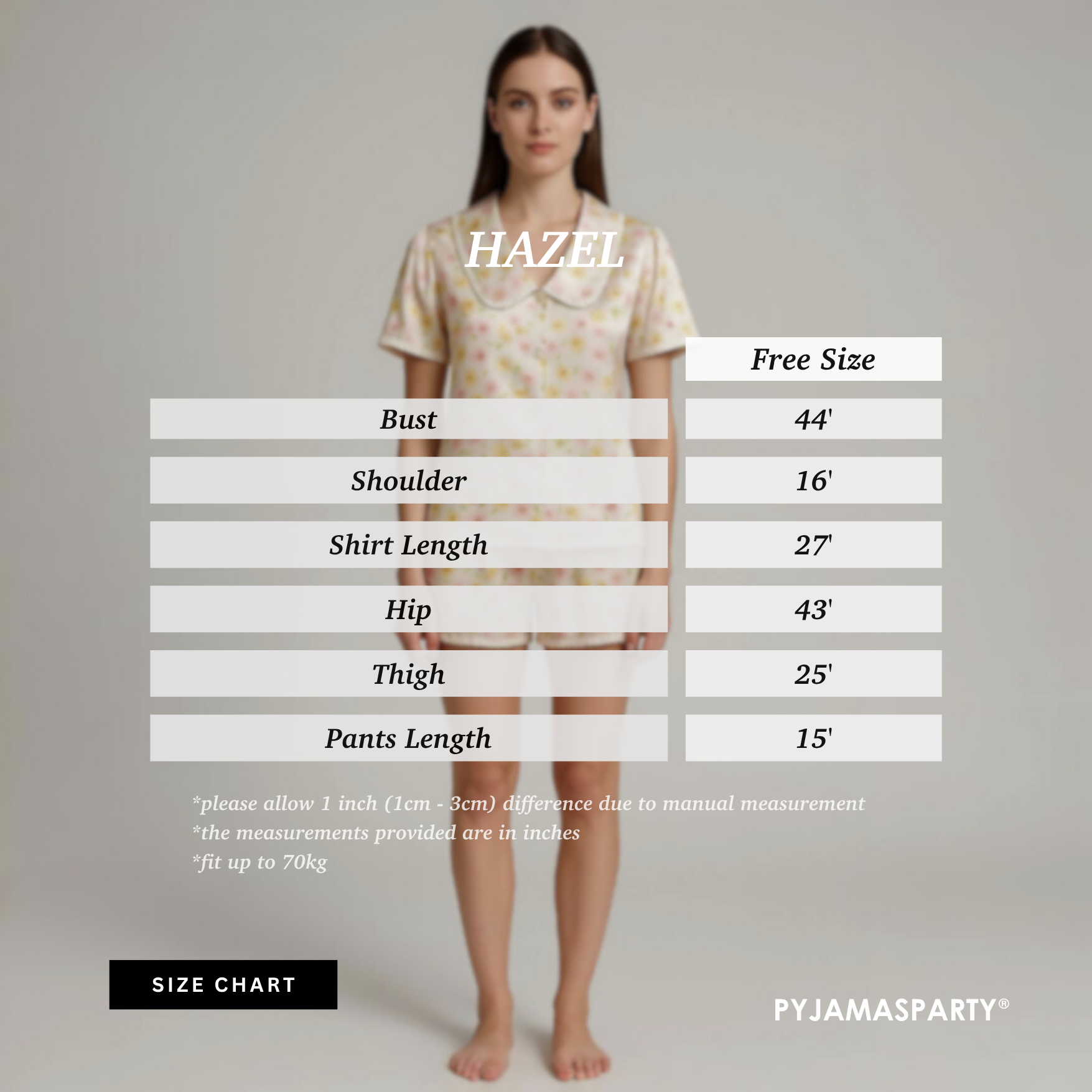 Hazel - Size Chart