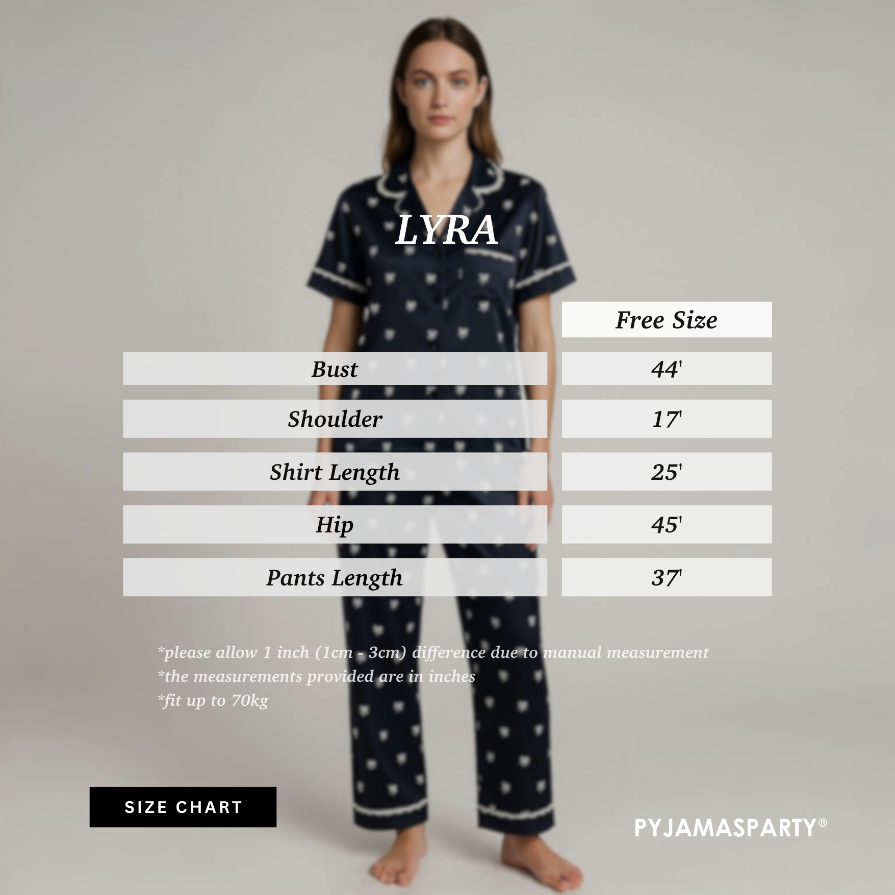 Lyra - Size Chart