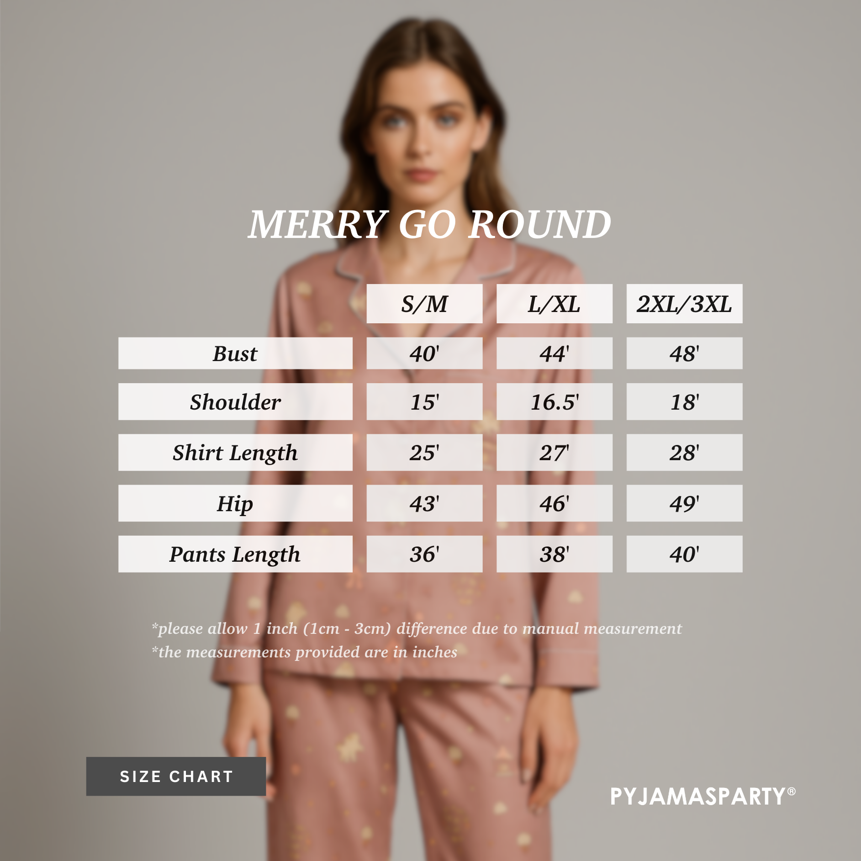 Merry Go Round - Size Chart (New)