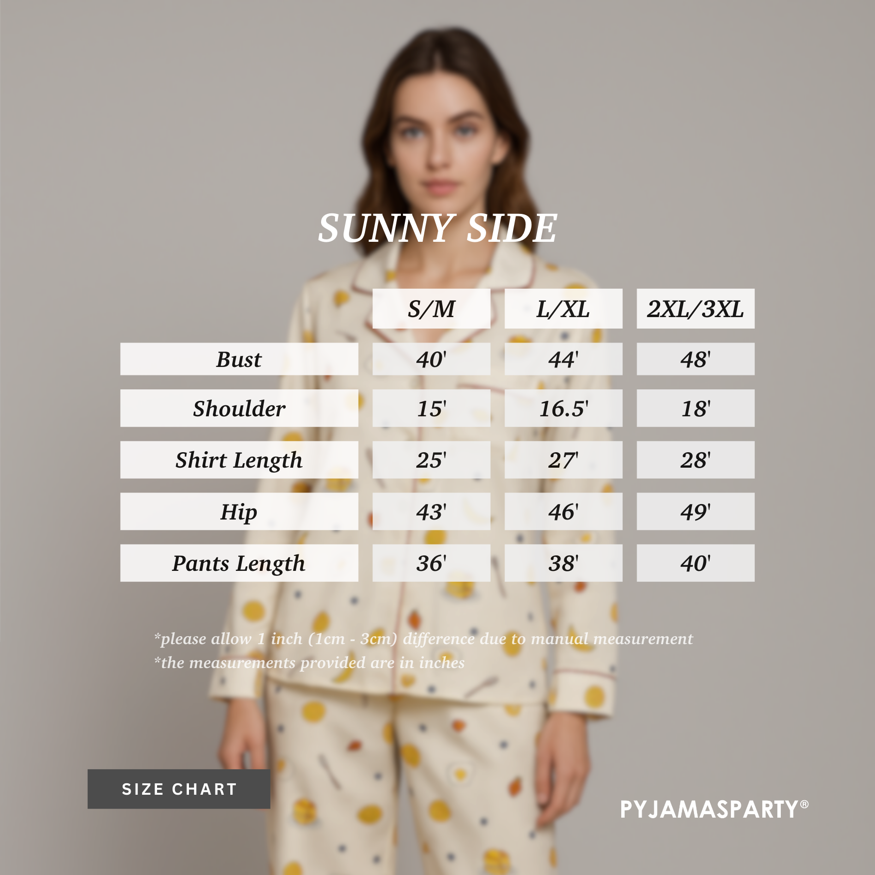 Sunny Side - Size Chart (New)