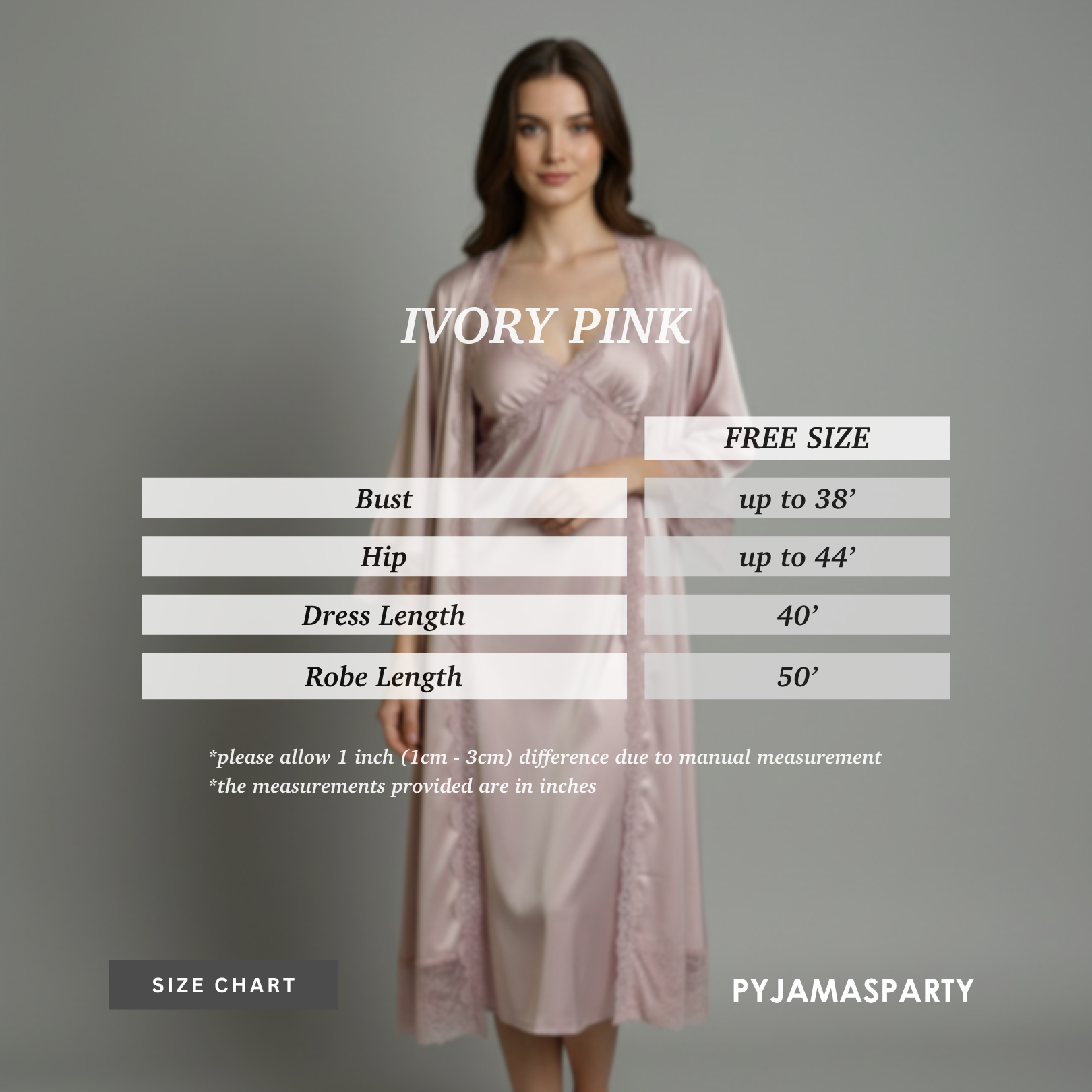 Ivory Pink - Size Chart