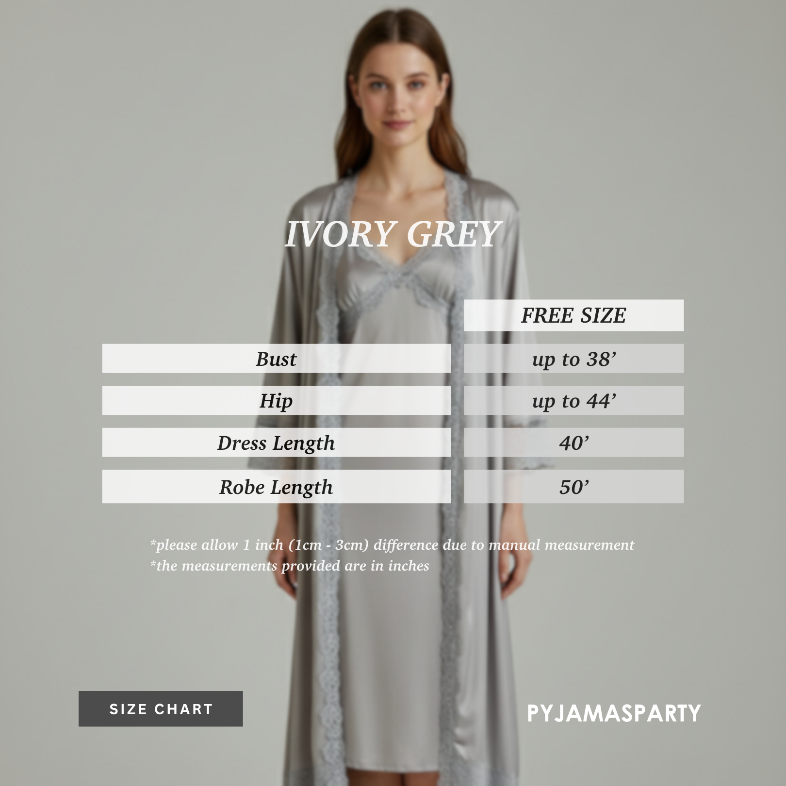 Ivory Grey - Size Chart