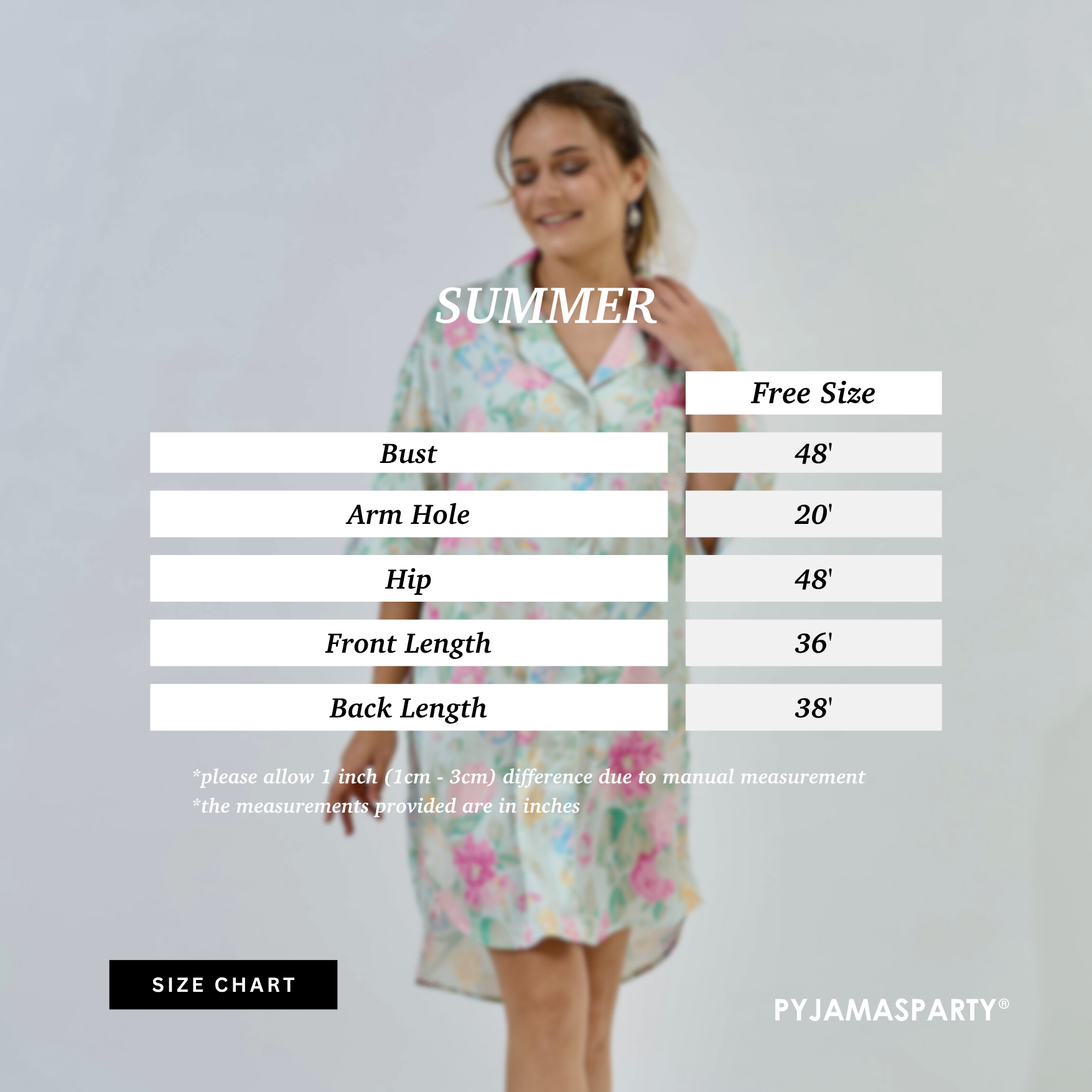 Summer - Size Chart