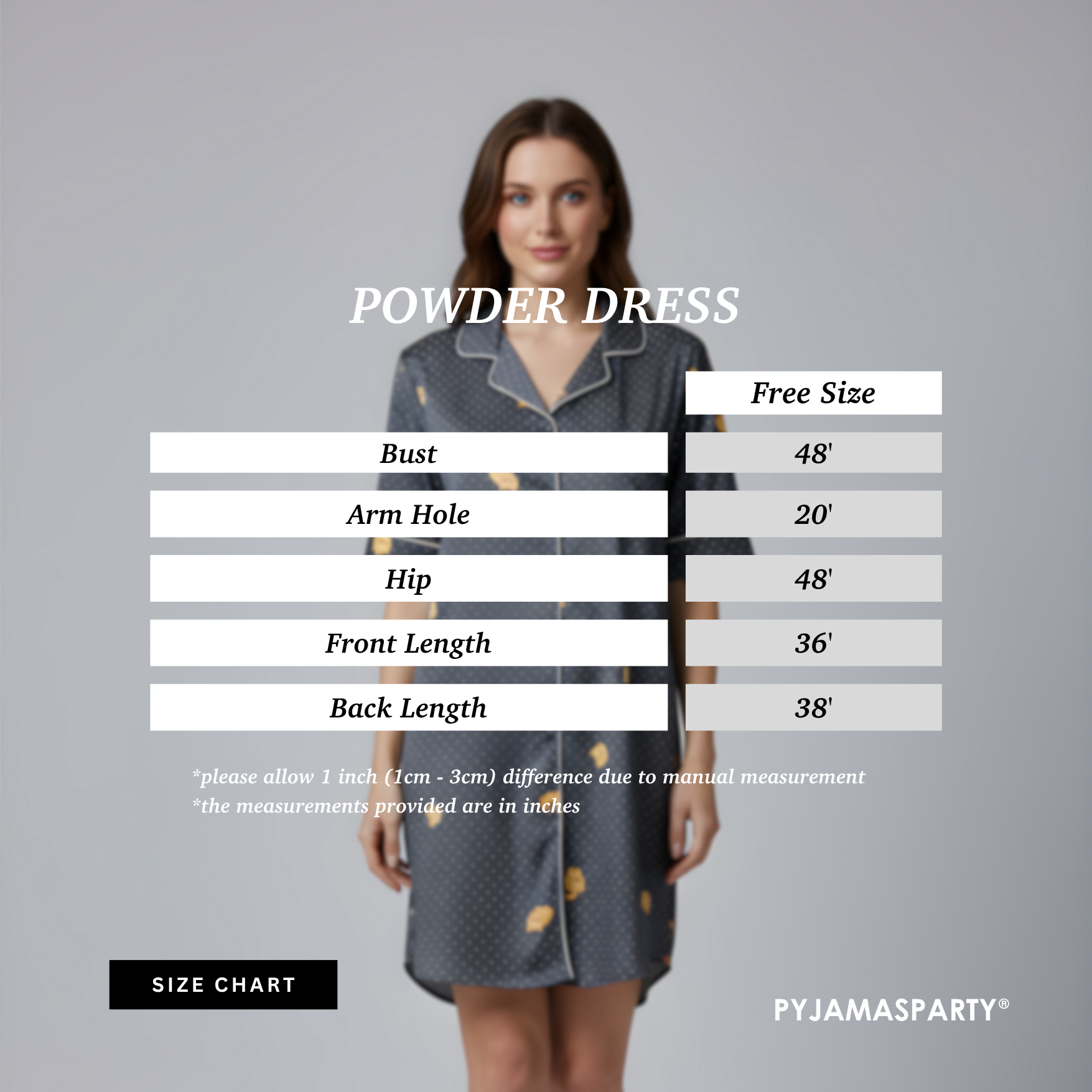 Powder Dress - Size Chart