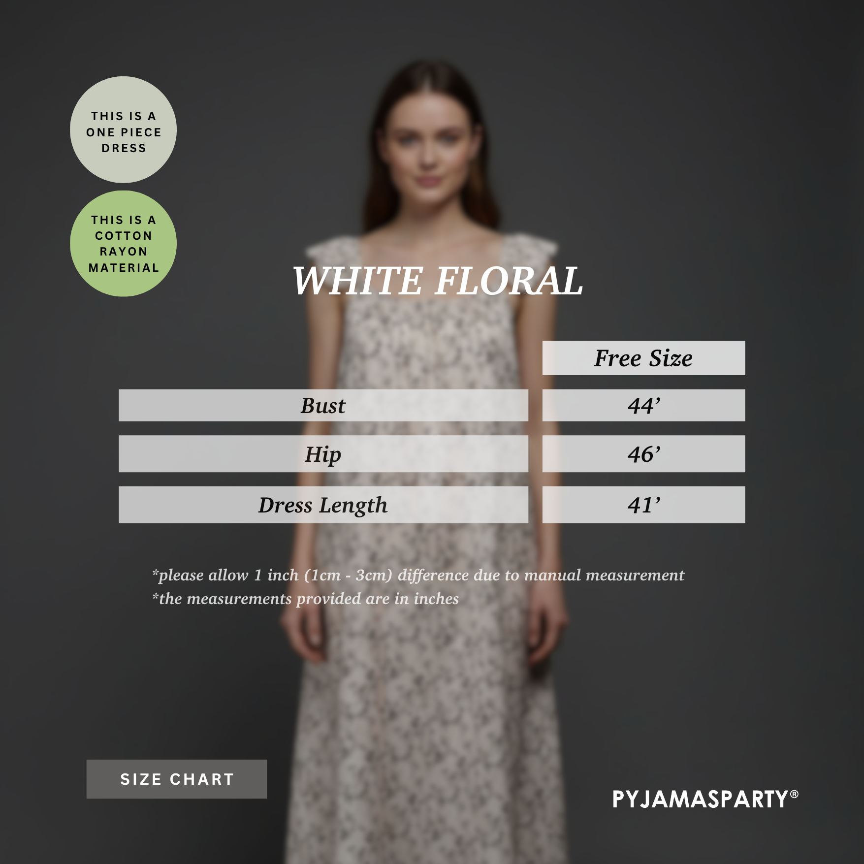White Floral - Size Chart