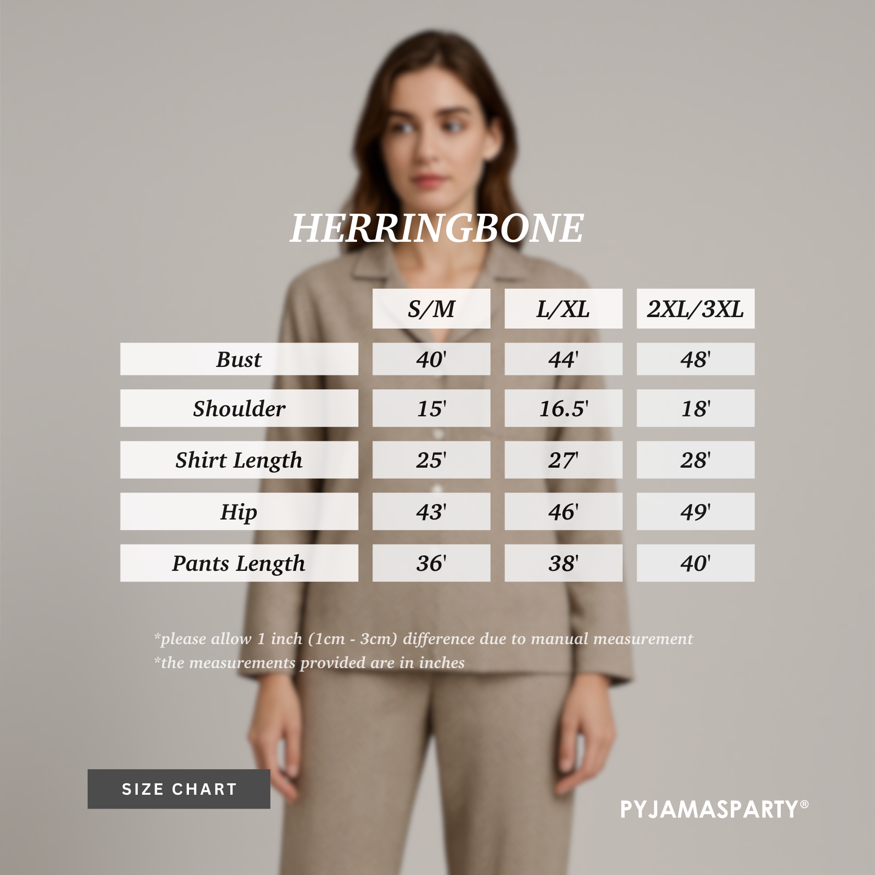 Herringbone - Size Chart (New)