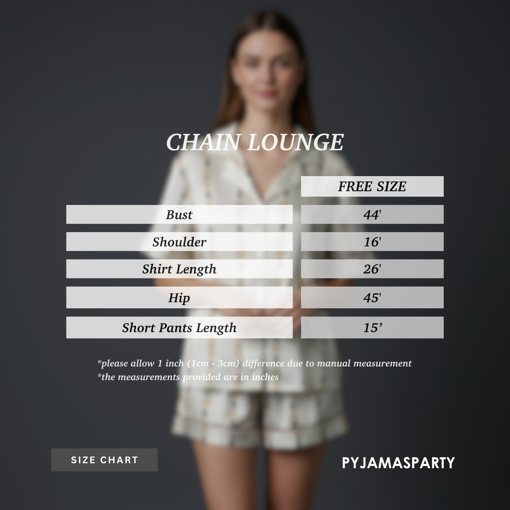 Chain Lounge - Size Chart