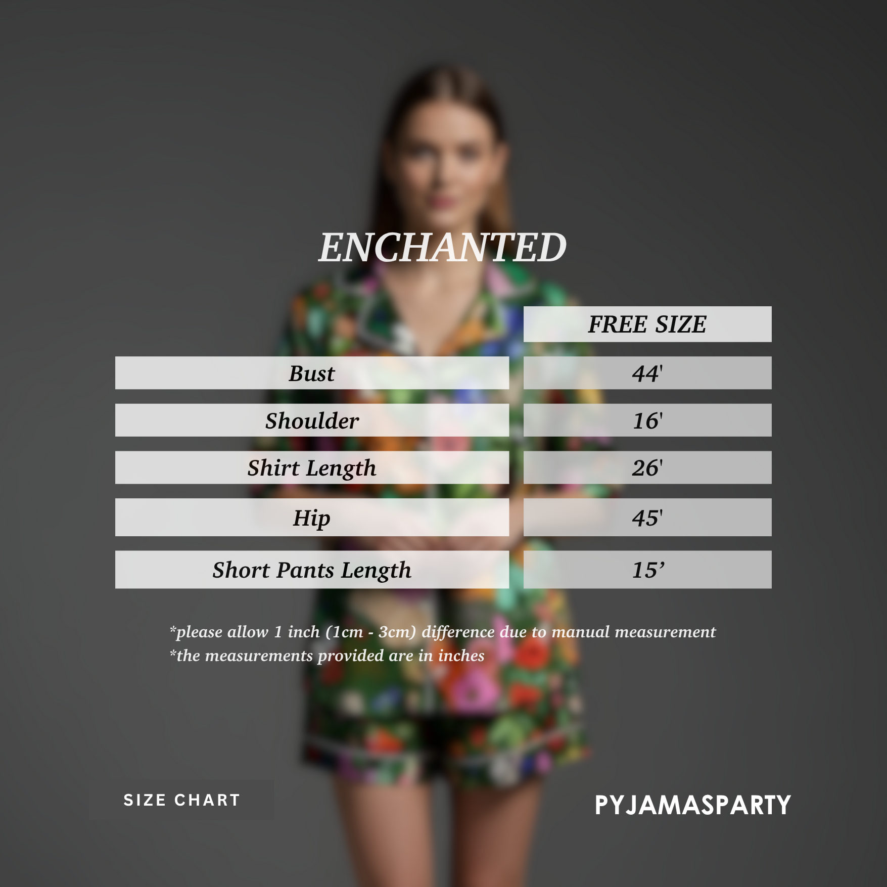 Enchanted - Size Chart