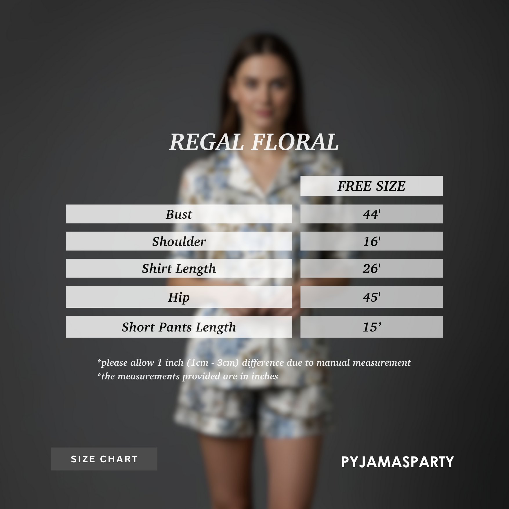Regal Floral - Size Chart