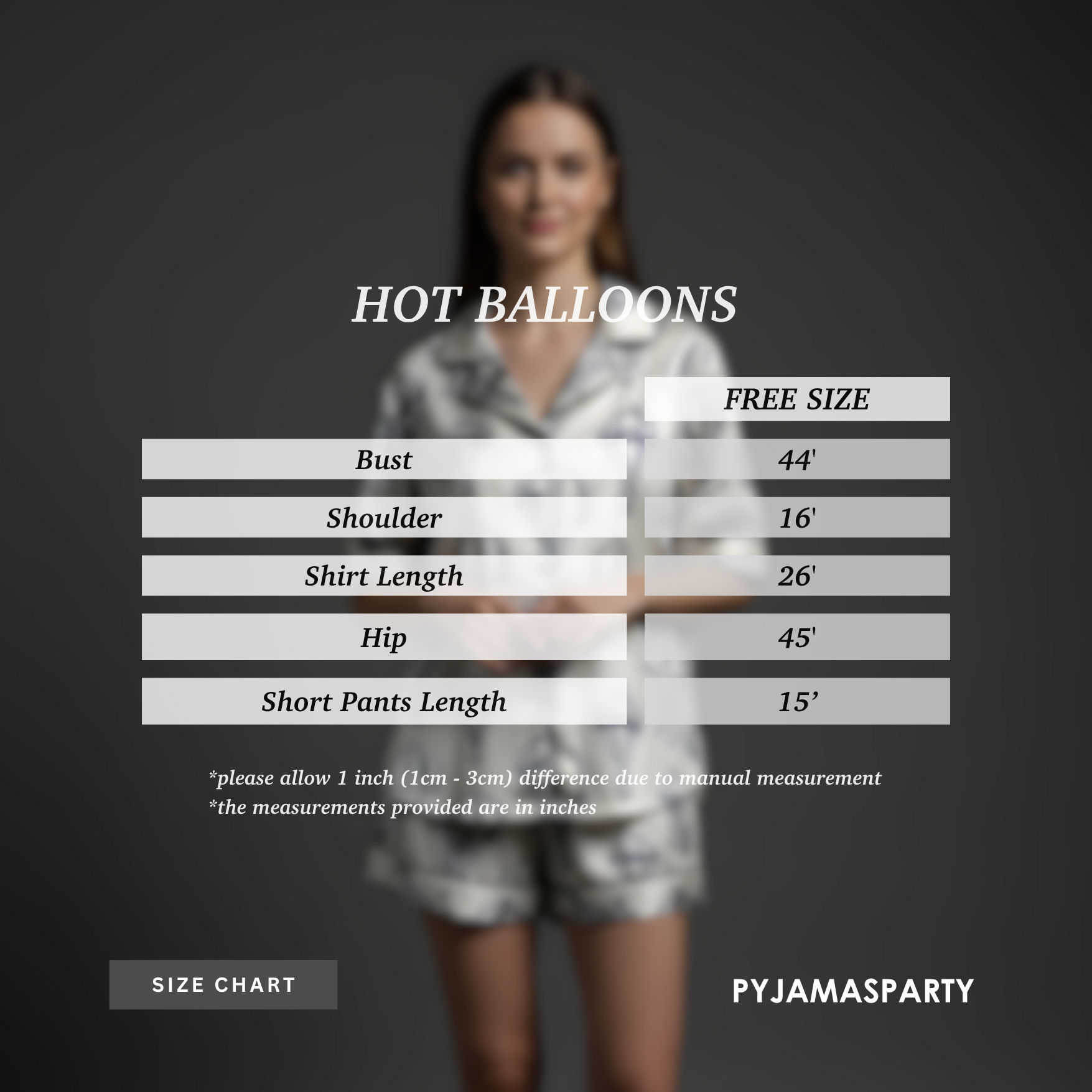 Hot Balloons - Size Chart