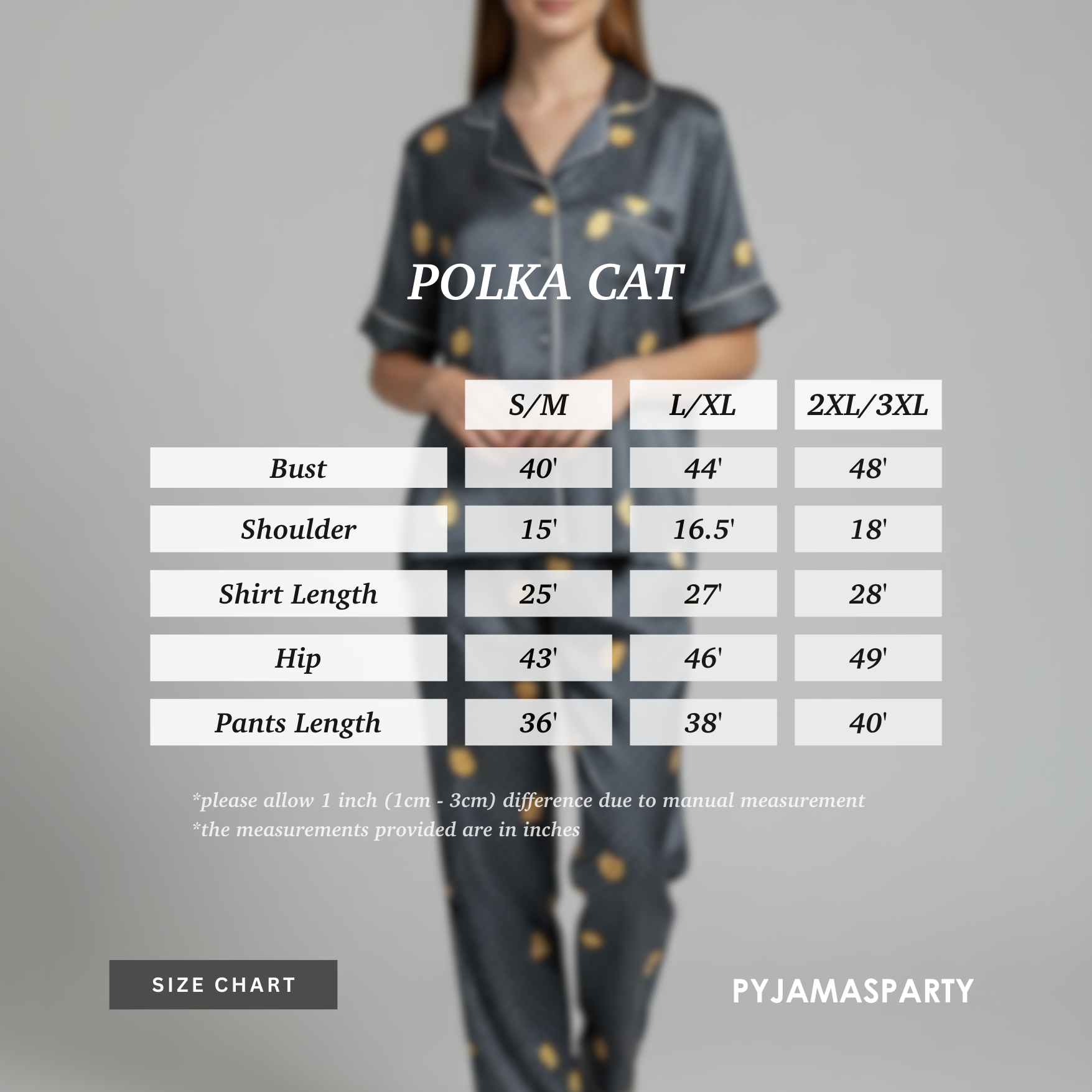 Polka Cat - Size Chart