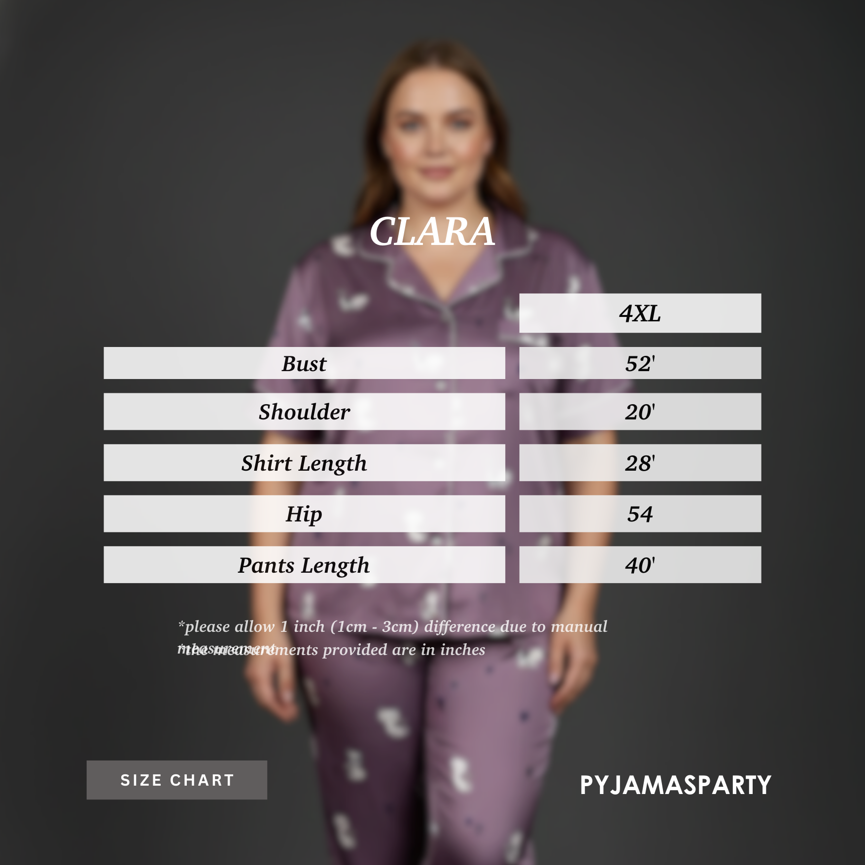 Clara 4XL - Size Chart