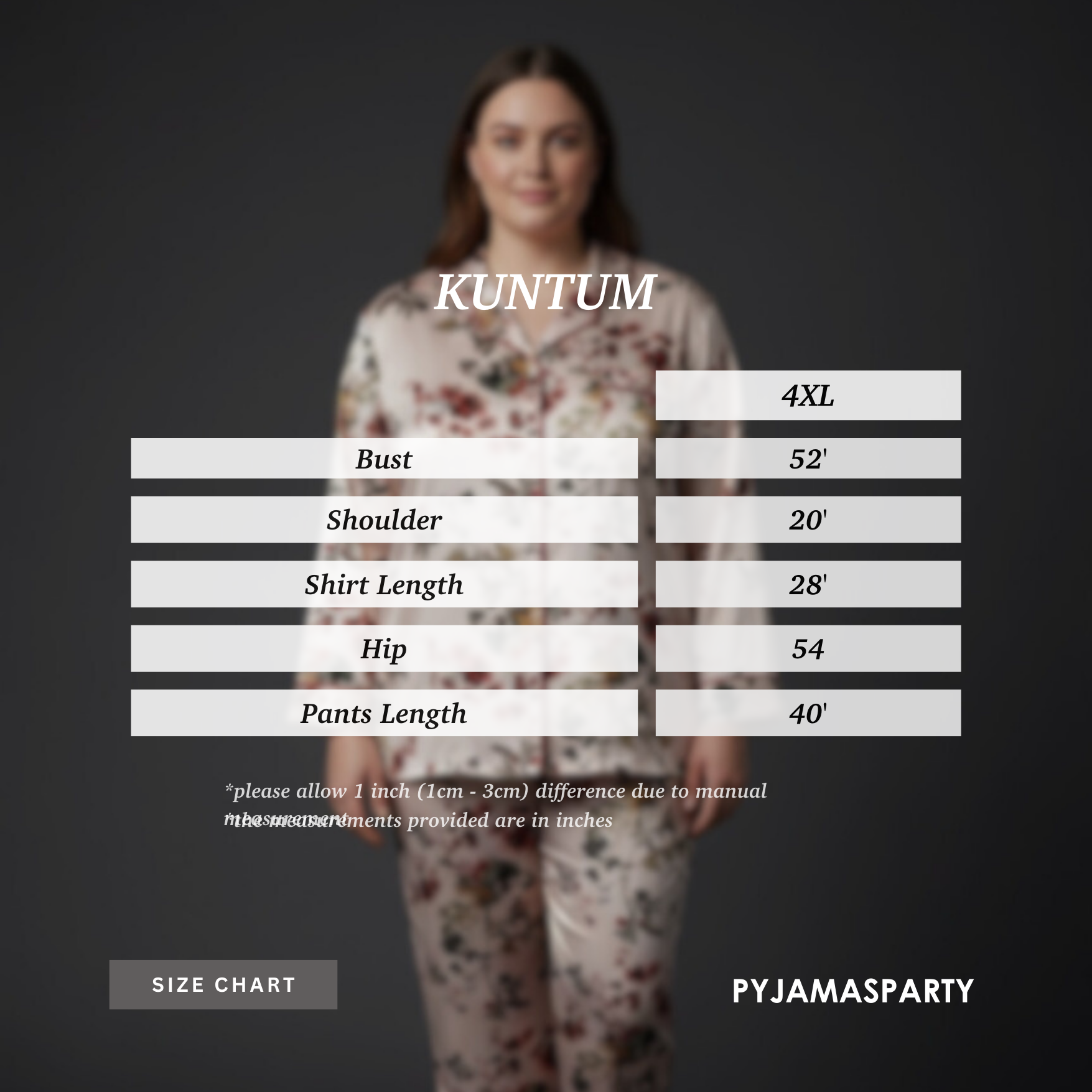 Kuntum 4XL - Size Chart