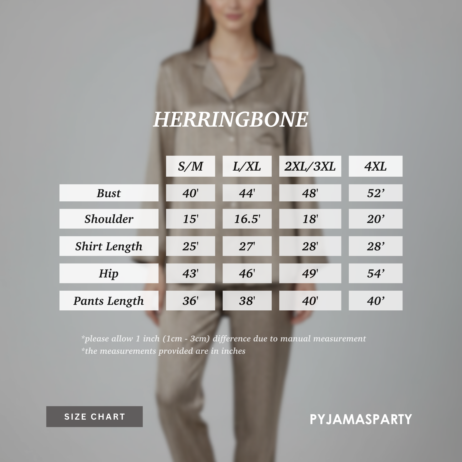 Herringbone - Size Chart