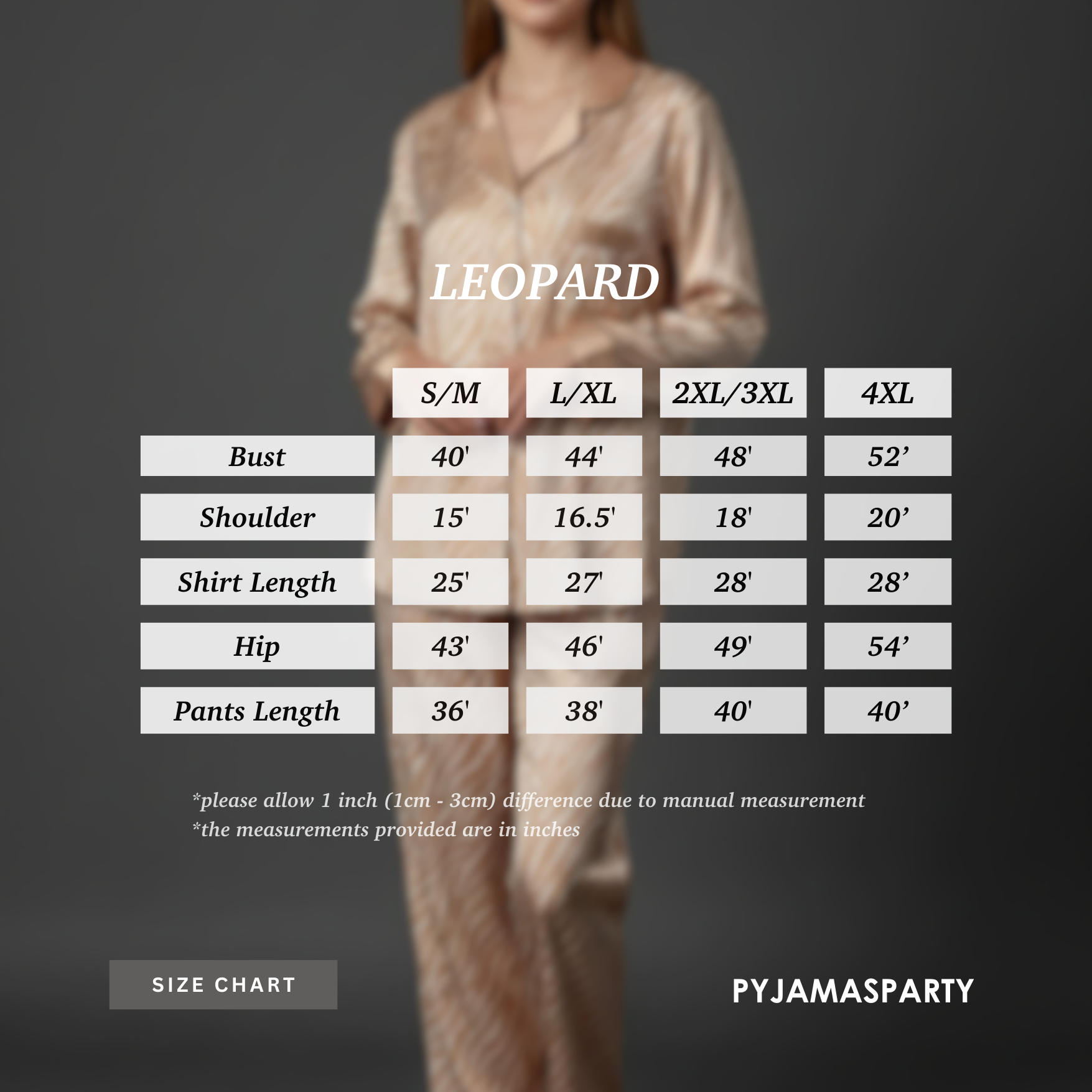 Leopard - Size Chart