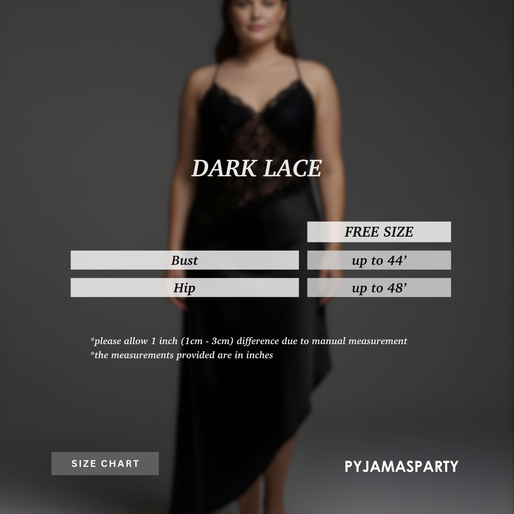 Dark Lace - Size Chart