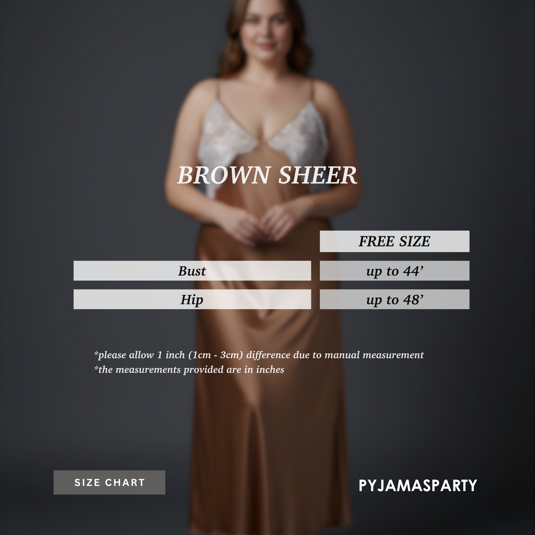 Brown Sheer - Size Chart