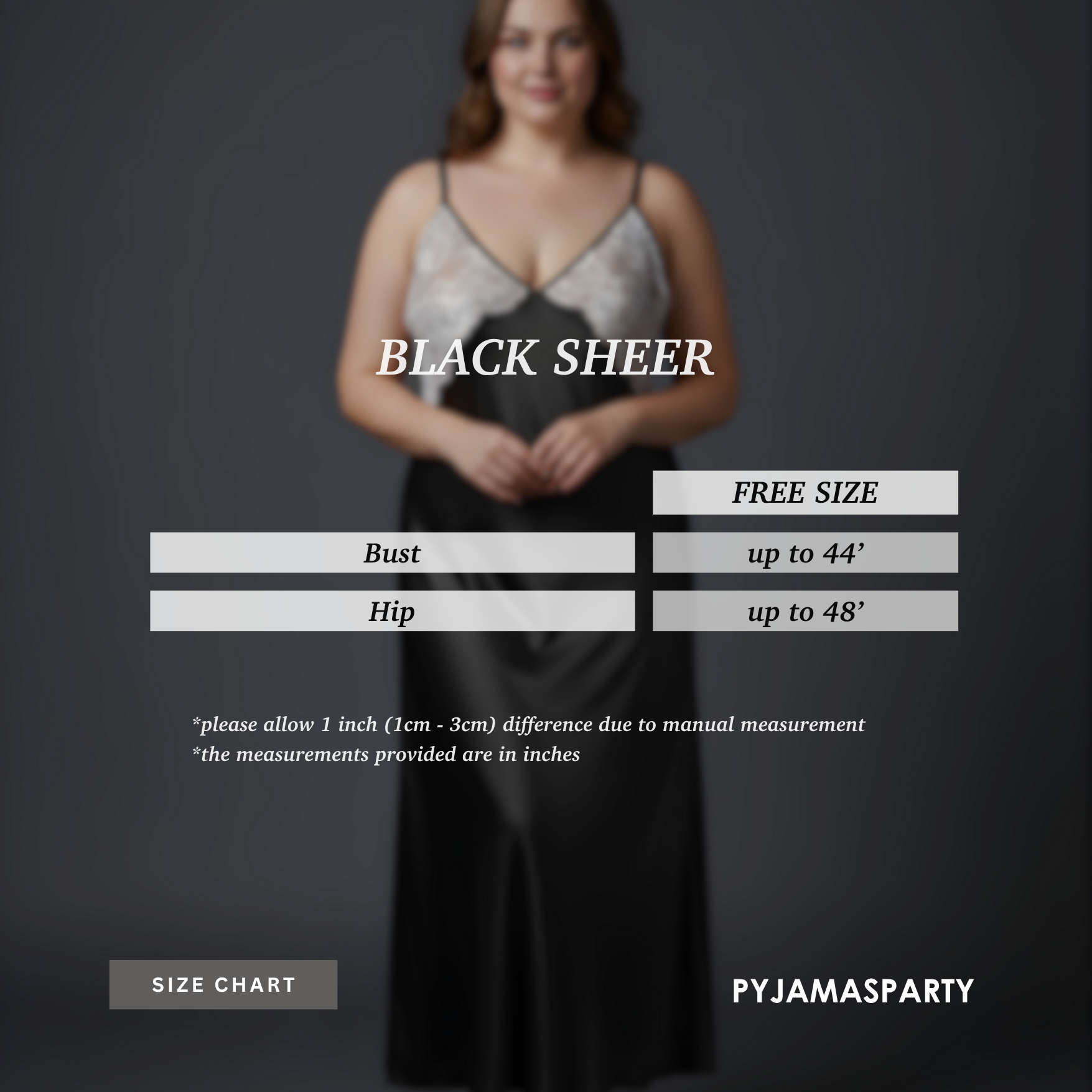 Black Sheer - Size Chart