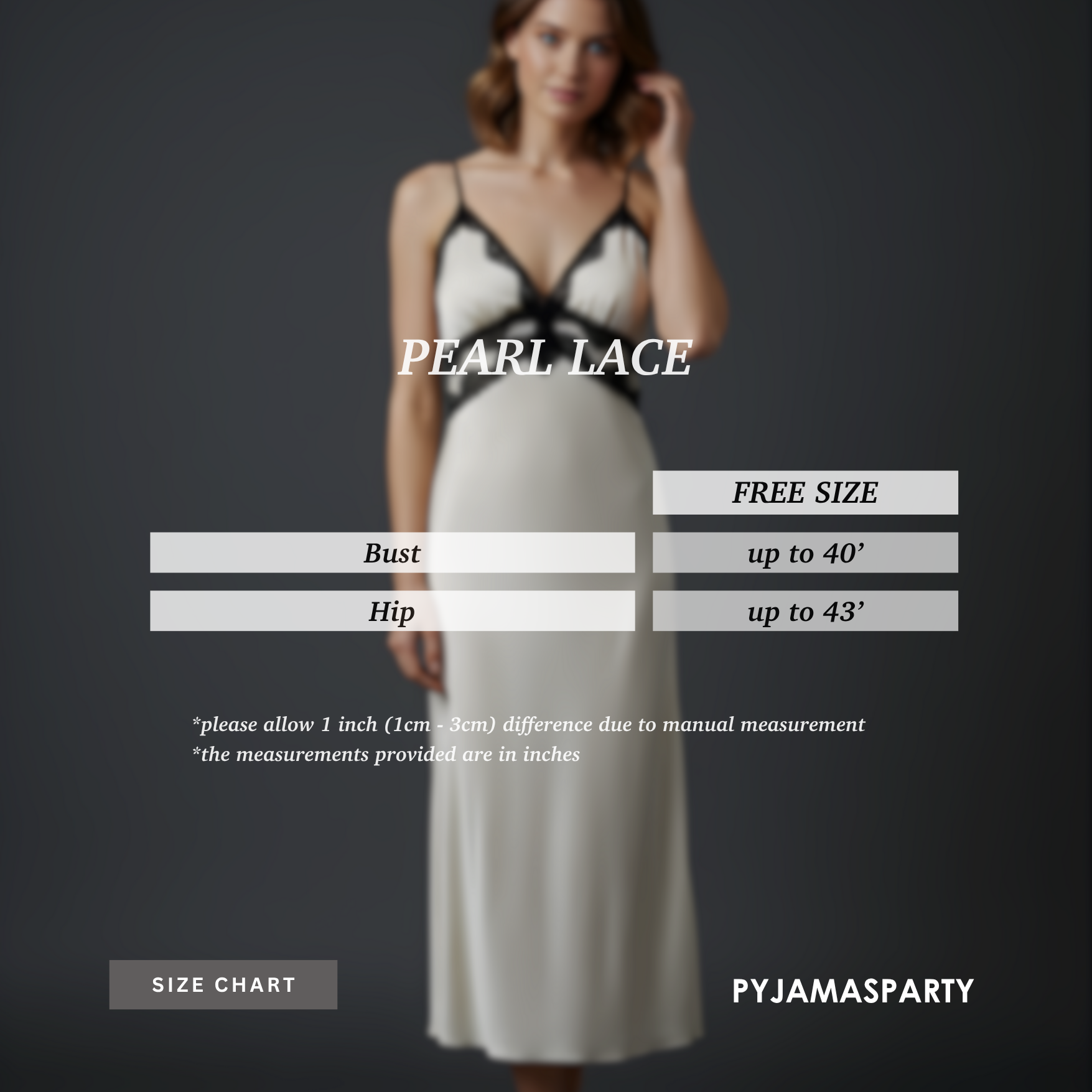 Pearl Lace - Size Chart