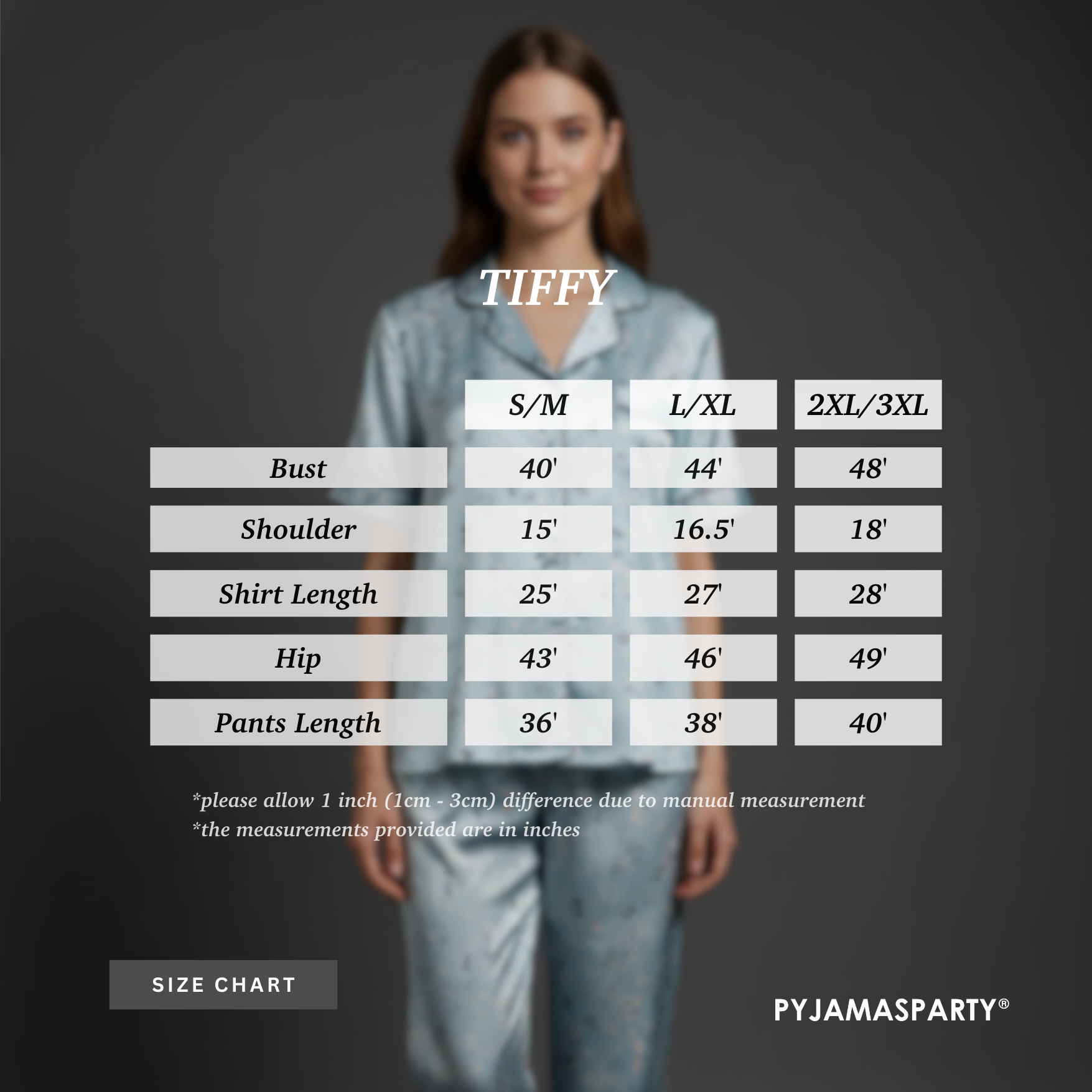 Tiffy - Size Chart (New)