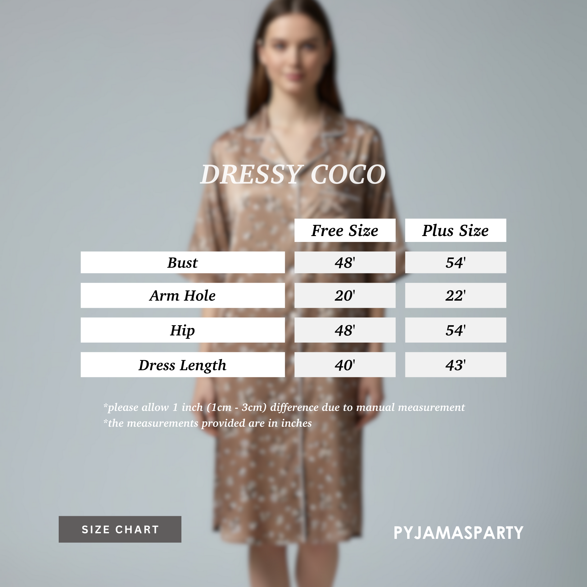 Dressy Coco - Size Chart