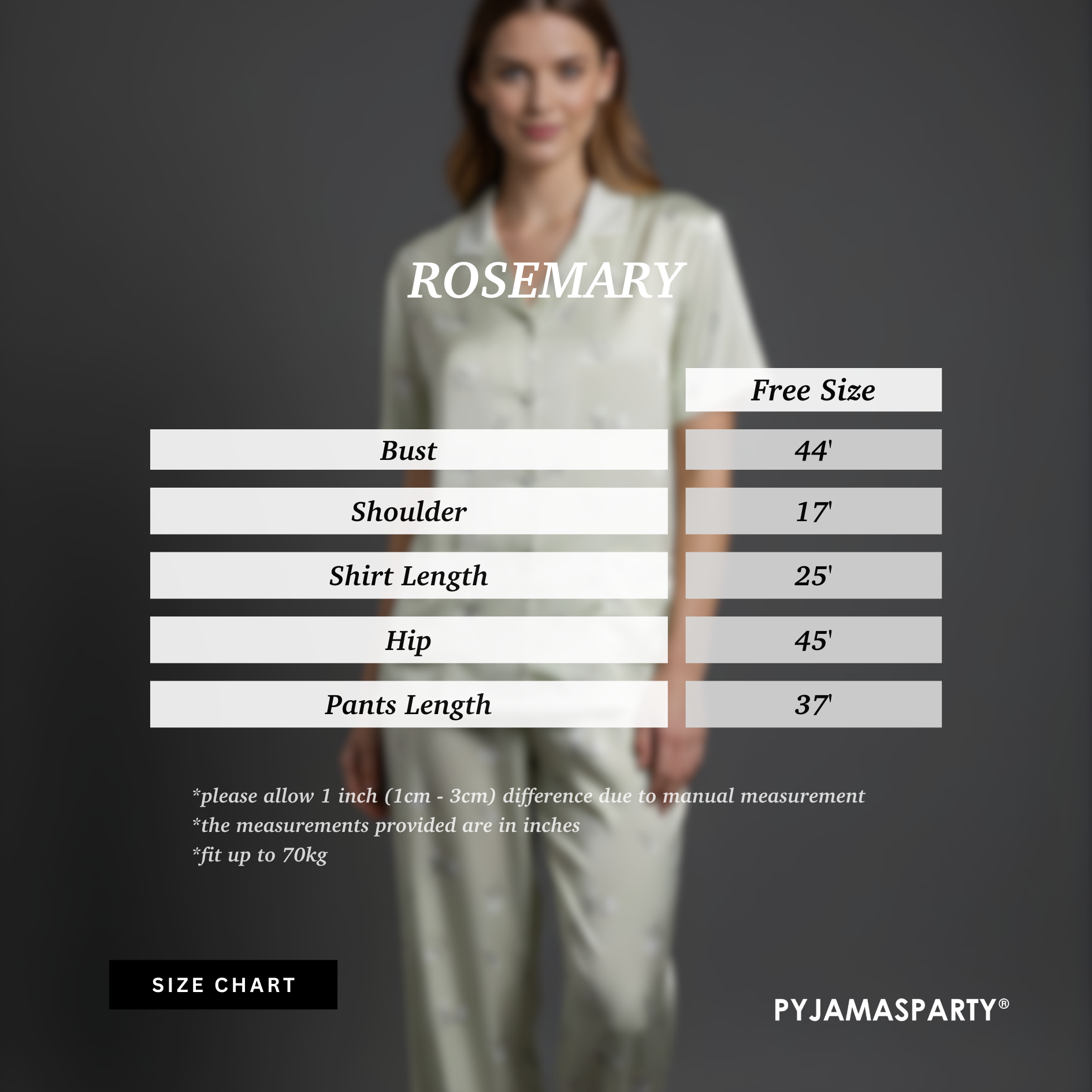 Rosemary - Size Chart