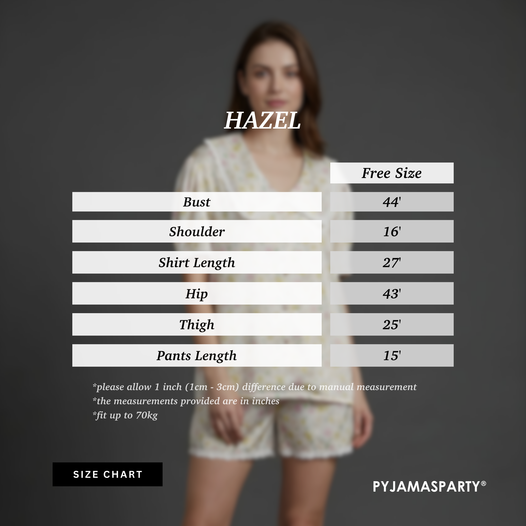 Hazel - Size Chart