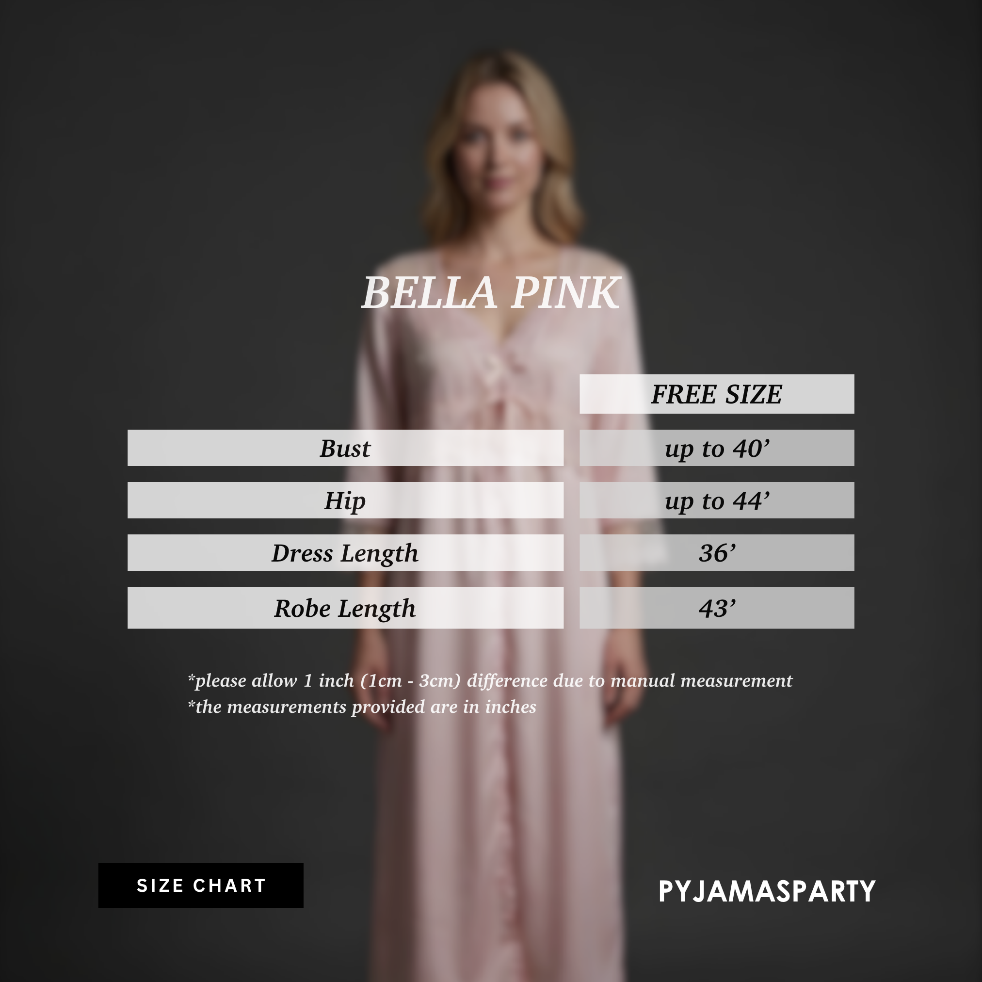 Bella Pink - Size Chart