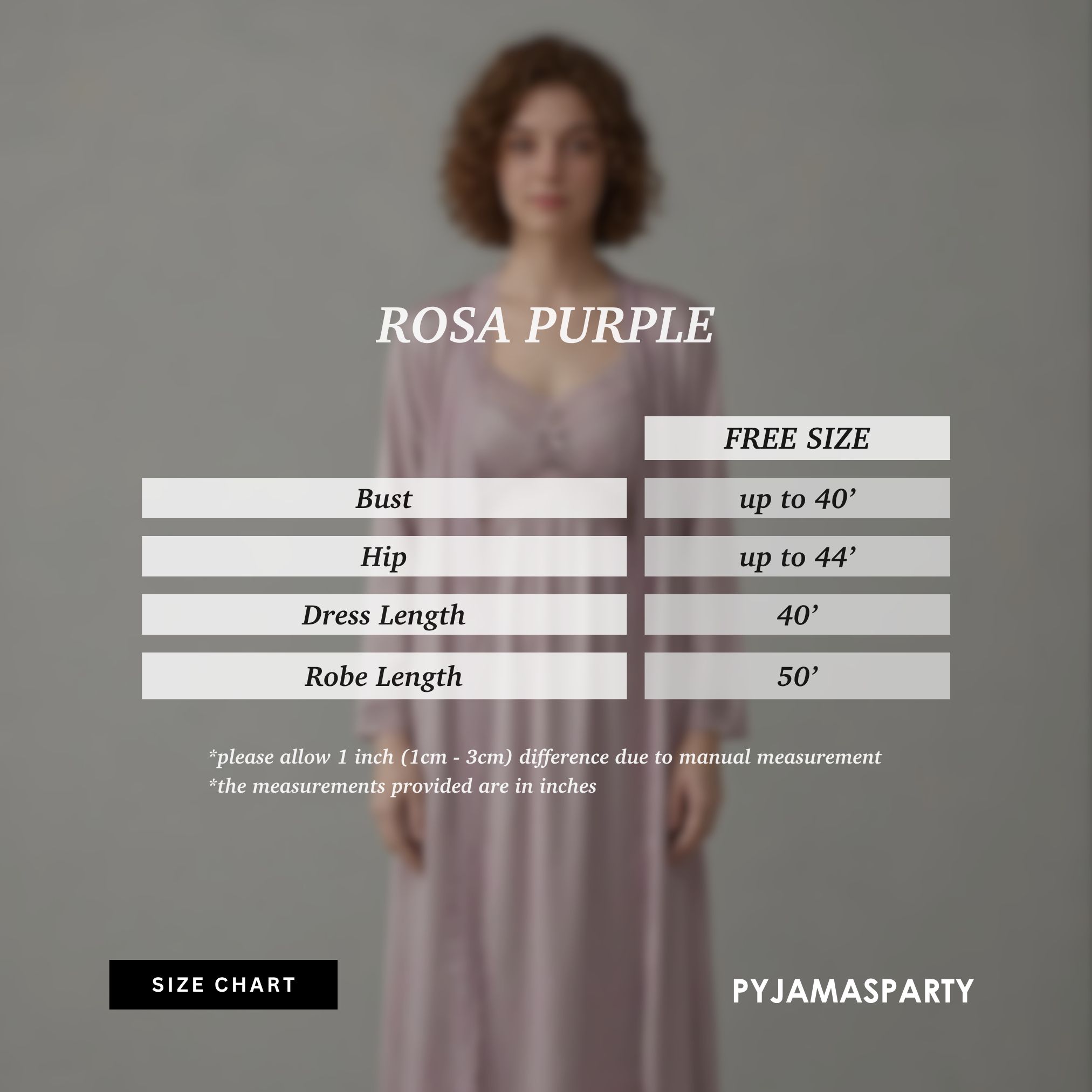 Rosa Purple - Size Chart