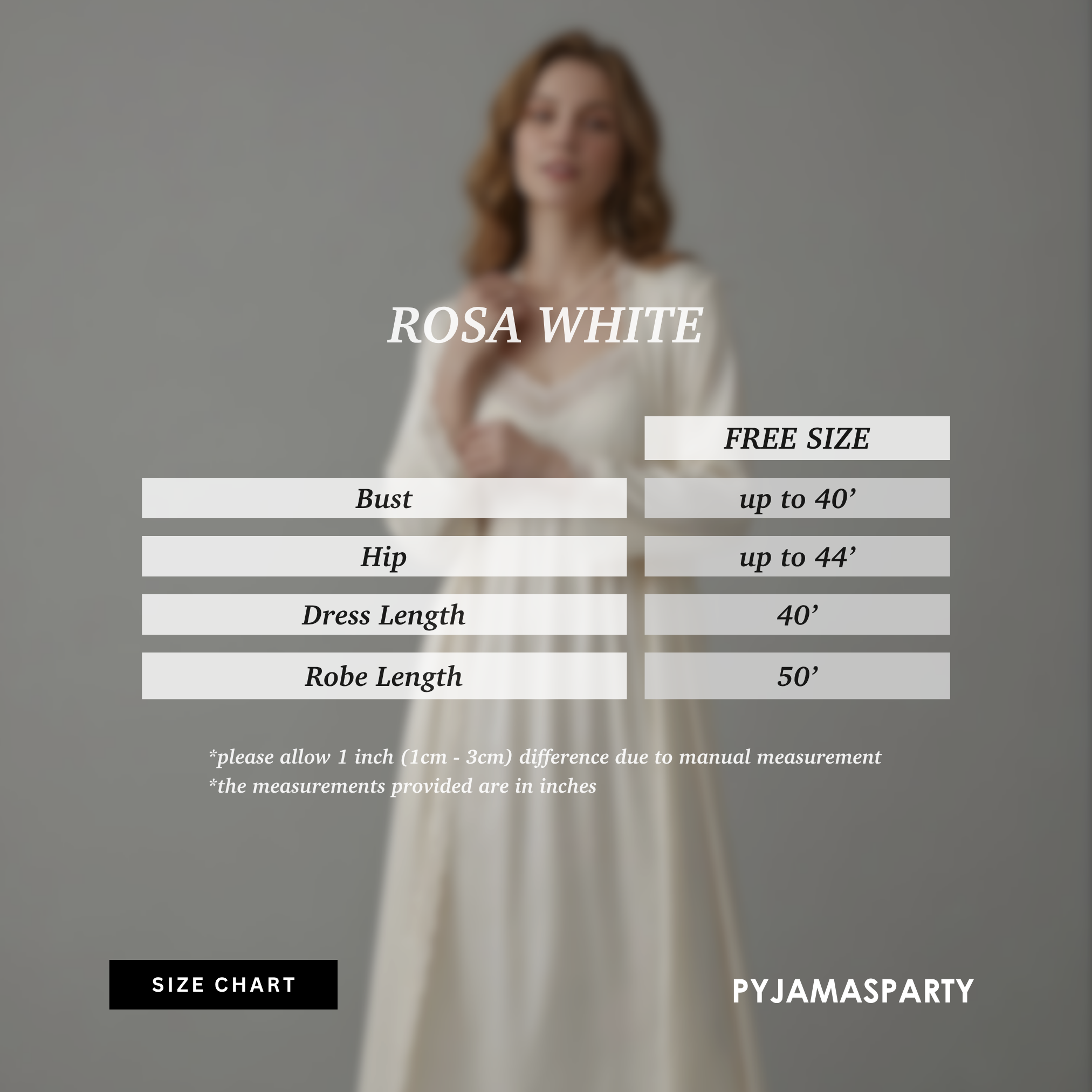 Rosa White - Size Chart